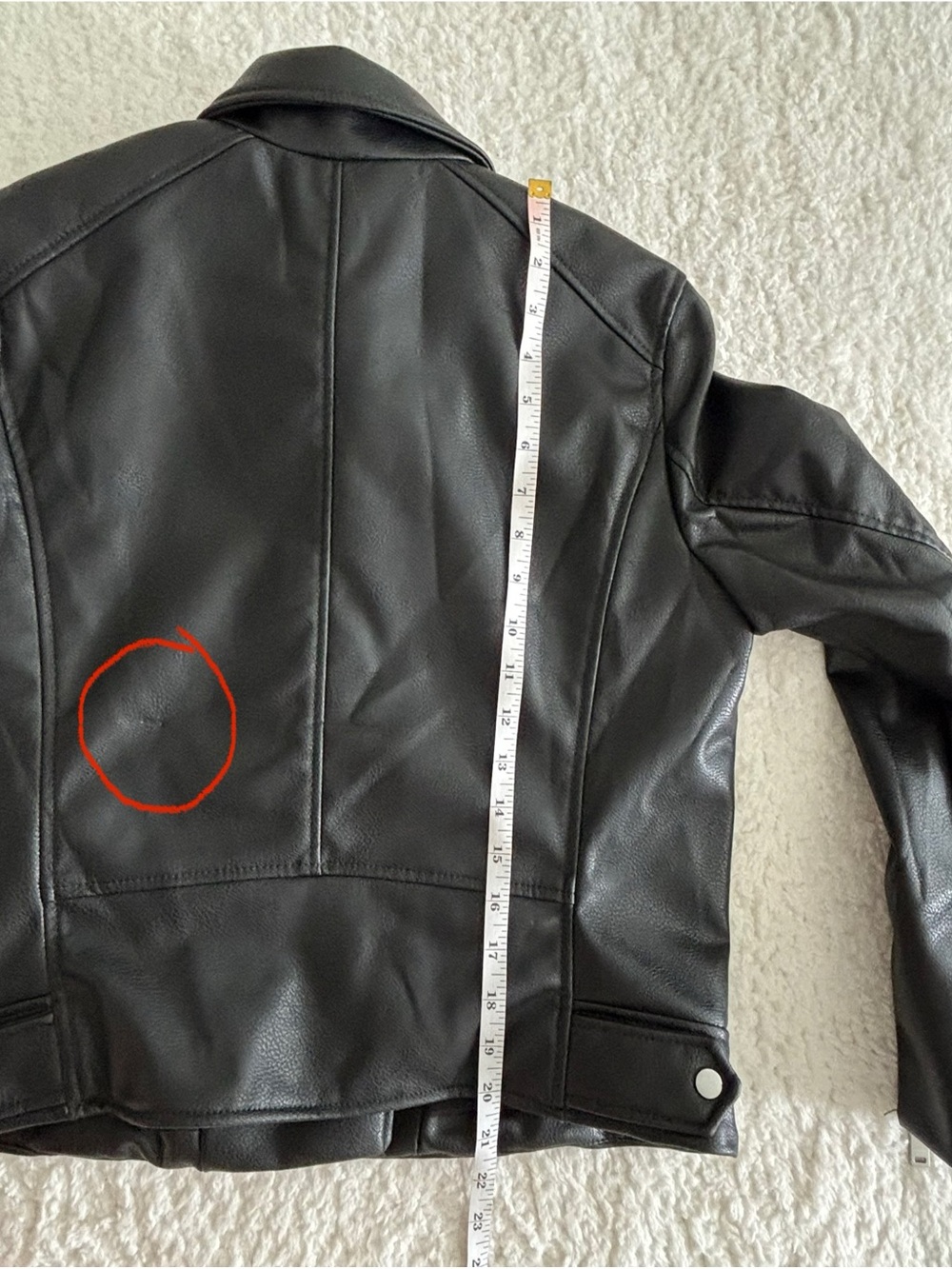 H&M Women’s Faux Leather Moto Jacket Black Size S Biker Style Zip Up - Picture 14 of 15